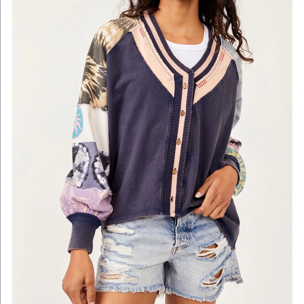 Free People Multi Print Marley Cardigan